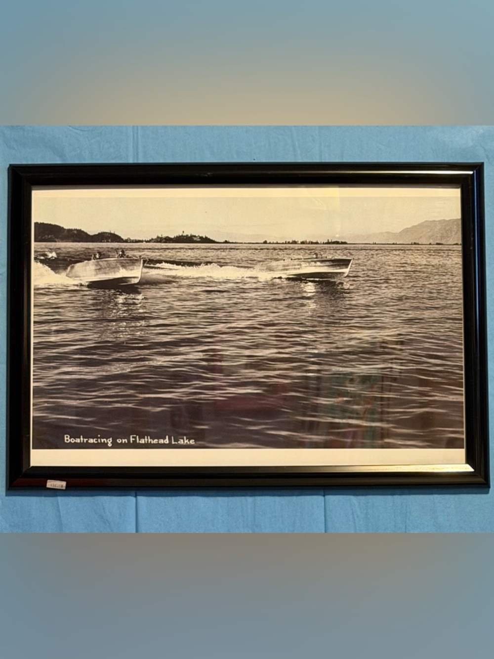Found Image Press Real Vintage Image Reprint Poster Board Framed Flathead Lake